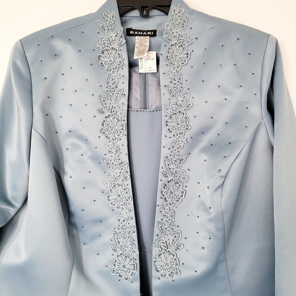 NWT Bahari Vintage Blue Evening Gown Size 18W - Picture 7 of 12